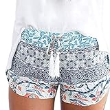 DaySeventh Women Sexy Hot Pants Summer Casual High Waist Beach Shorts (L, Blue)