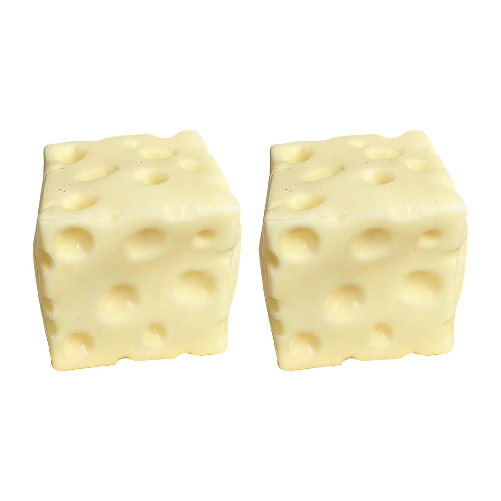 Generic Giant Realistic Cheese Cube Squishys Squeeze Ball, Soft Relaxation Fidget Gadget, Slow Rebound Sensory Pressure Relief Gift for Adults Home Office Travel 2pcs