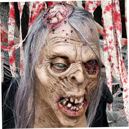 Masque de zombie effrayant et accessoires d'Halloween pour soirée déguisée Walking Dead