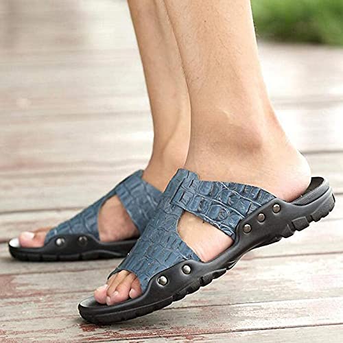 Shoes Casual and Breathable Beach Slippers Men's Casual Sandals and Slippers Stylish and Breathable Light Sandals Blue 38EU-46EU Brown 46EU (Brown 38EU)4
