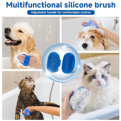 Image of Pet Steam Brush for Dog & Cat - 3-in-1 Spray Hair Removal Comb for Shedding & Grooming, Softens Fur & Reduces Static - Water Brush for Long & Short Coats, Bath-Hating Pets, Includes Waterless Shampoo