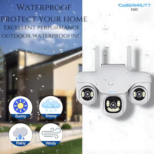 Image of XUGA Cybernautt Series Z18C 18MP 3Lens Wireless Outdoor CCTV Camera | Three-Side View, Night Vision, Motion Detection, WiFi Surveillance, Home & Outdoor Safety