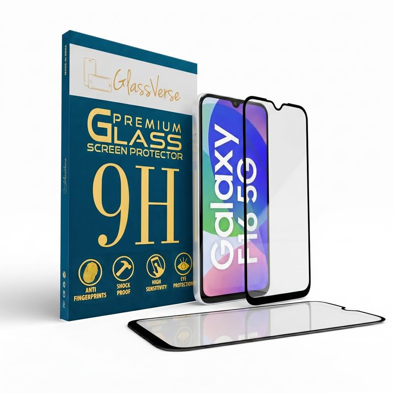 Image of GlassVerse PureView Tempered Glass for Samsung Galaxy F16 5G | Crystal Clear, 9H Hardness Screen Protector, Edge to Edge, Case Friendly, Hassle-less Installation Kit Included. (Pack of 2)