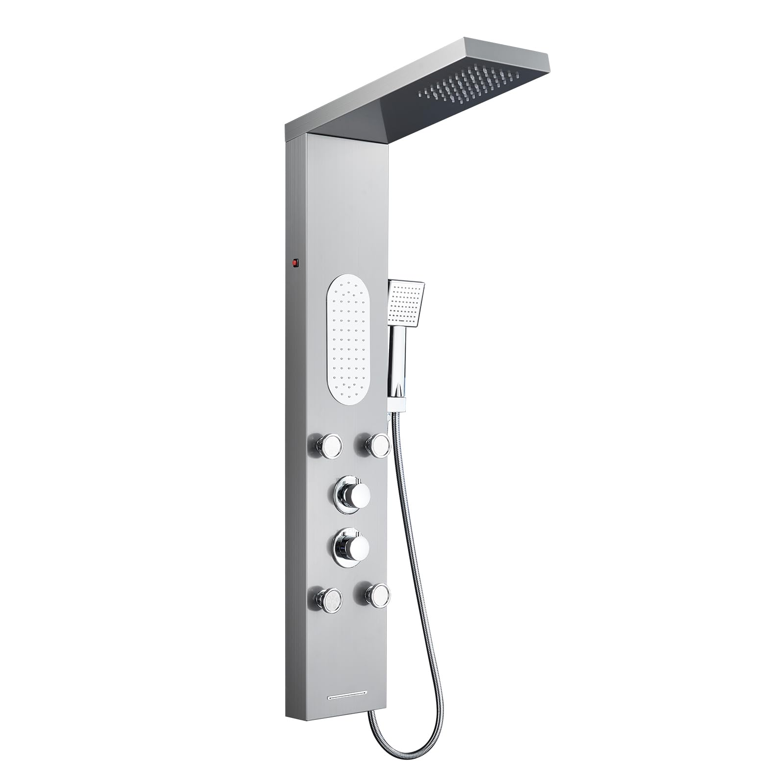 Duschpaneel LED 5-in-1 gebürsteter Edelstahl mit Armatur