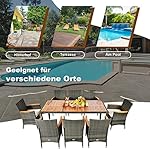 COSTWAY Rattan Essgruppe Akazienholz für 8 Personen