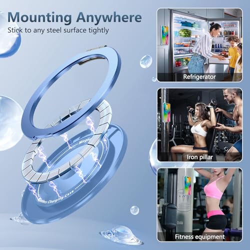 Coque iPhone 16 Pro de qualité supérieure protectrice bleue avec anneau intégré