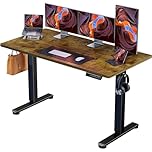 ErGear Electric Standing Desk Height Adjustable 140 x 70cm, Sit Stand Desk with 4 Memory Smart Pannel for Home Office with Splice Board