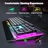 Teclado gamer alámbrico TECKNET, retroiluminación RGB, panel de metal | Iluminación RGB en 15 zonas, diseño silencioso, resistencia al agua IP32, 25 teclas anti-ghosting, diseño ergonómico 4