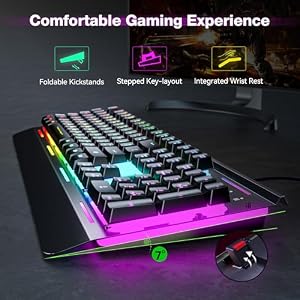 TECKNET Wired Gaming Keyboard, RGB Backlit Keyboard with Metal Panel Design — photo 2 of 6