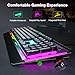 TECKNET RGB Gaming Tastatur für PC, Membran Tastatur mit 105 Tasten, Vollmetall-Pane Handgelenkauflage,15-Zonen RGB Beleuchtung, 25 Anti-Ghosting-Tasten, Computer Keyboard, Amerikanisch(QWERTY)Layout