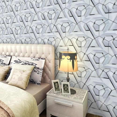 Image of Wings Star Wall Stickers DIY Wallpaper (45 x 500 CM, White & Silver) | Self Adhesive PVC Roll | Home Decoration for Living Room Hall Bedroom | Easy Peel and Stick Decor Paper