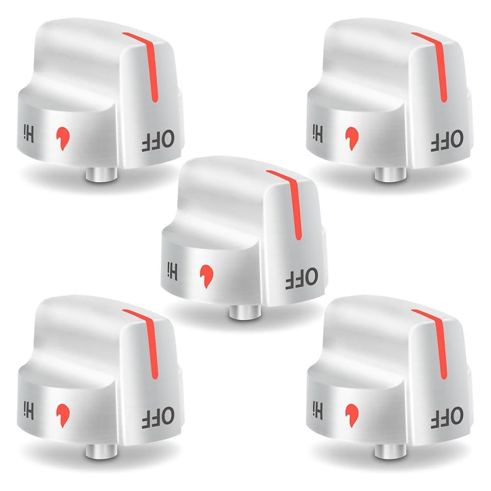 Littimoon 5 Pcs 5304509064 Knobs Replacement for -Gas Stove Knobs, 5304509929 Replace -Gas Range Stove Knobs