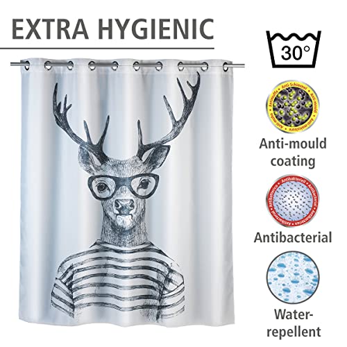 Rideau de douche lavable en polyester blanc WENKO Flex 180 x 200 - 5