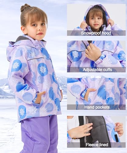Image of Hiheart Boys Girls Winter Ski Jacket & Pants Set 2-Piece Snowsuit