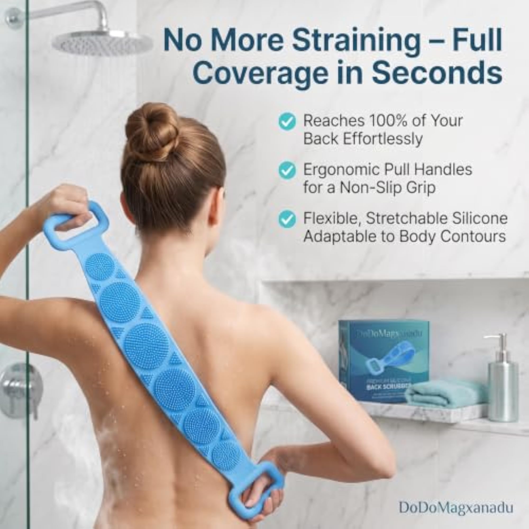 Silicone Bath Artifact Rub Back, Multicolour
