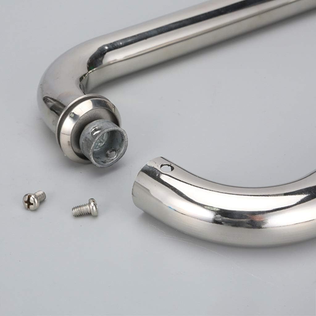 Round Shower Screen Door Handle Sets Bathroom Door Knob Replacement Hardware with Washers for Glass Door Pull Back-to-Back, Polished Chrome Stainless Steel (Size : 475mm Hole Centres)