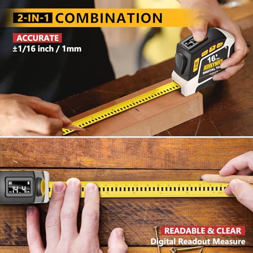 Cinta Métrica Digital Alloyman 16Ft Retráctil con Gancho Magnético miniatura 2