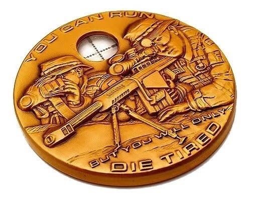 Marines Corps Military Army Sniper Challenge Coin Glass + Cross Target Size 1.75