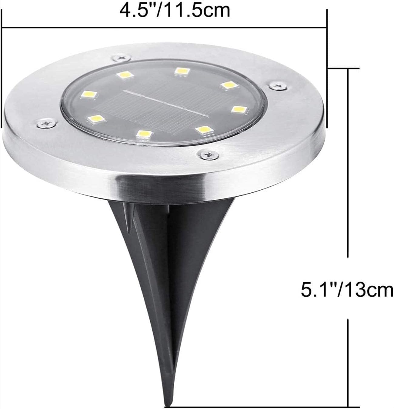 Solar Ground Lights, 8 LED Solar Garden Lights, Waterproof Solar Disk Lights Outdoor in-Ground Lights, Landscape Lights for Pathway, Yard, Deck, Lawn, Patio and Walkway (Warm White 8 Packs)