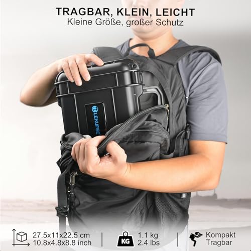 LEKUFEE wasserdichte Koffer für DJI Osmo Pocket 4, Osmo Pocket 3,DJI Mic 3/2/ Mini, Standard Combo, Kreativ Combo, Essential Combo und Zubehör (Nur Tasche)