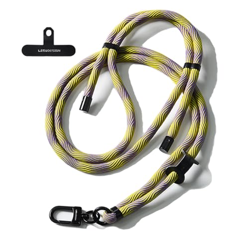 Pangogogo Elegante cadena universal para teléfono móvil – Cadena para teléfono móvil ajustable de poliéster engrosado con trenzado de aleación y clip de nailon – Correa universal para teléfono móvil