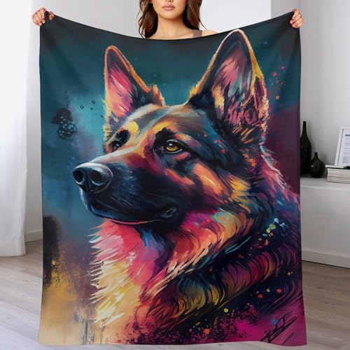 Couverture Berger Allemand : plaid moelleux idée cadeau lit