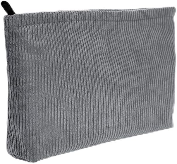 Cosmetic Bags for Women Makeup Bag Large Capacity Purse Travel Toiletry Zipper Storage Pouch Make up Brushes Organizer for Gifts (Corduroy, Grey)