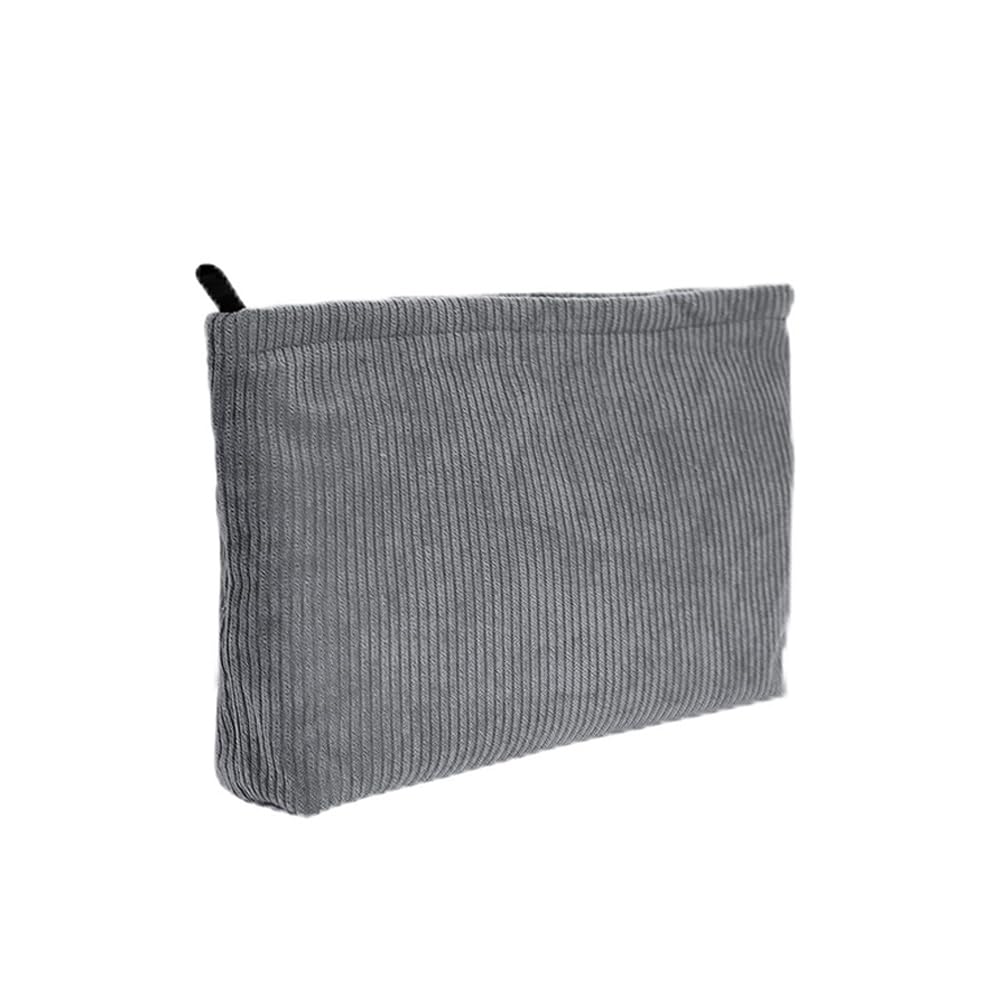 Cosmetic Bags for Women Makeup Bag Large Capacity Purse Travel Toiletry Zipper Storage Pouch Make up Brushes Organizer for Gifts (Corduroy, Grey)