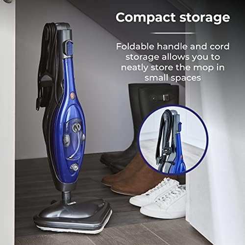 Tower T534000 TSM10 Multi-Functional 10-in-1 Steam Mop, 250ml, 1300W, Blue and Grey