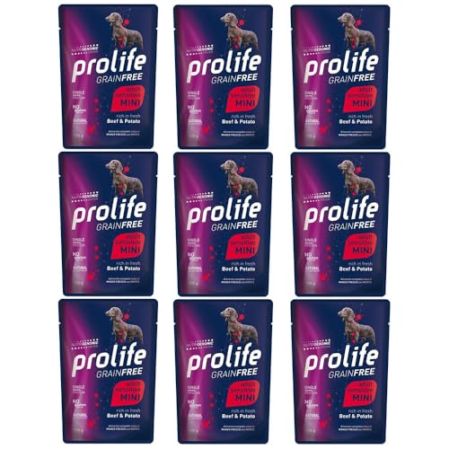 Prolife dog sensitive grainfree adult mini MANZO e PATATE 100g x 10 bustine.