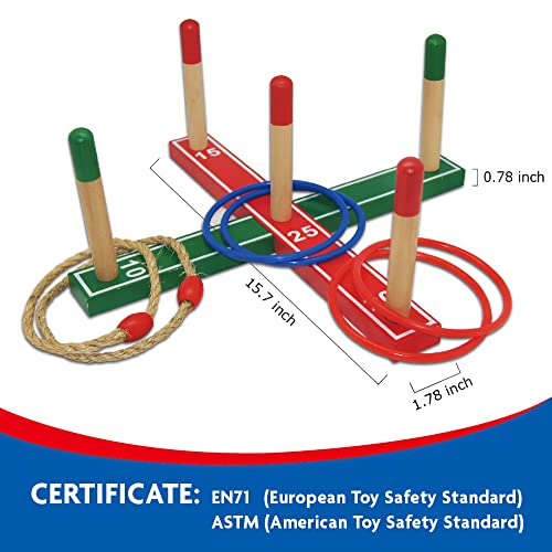 Gothink Ring Toss Games For Kids Quoits Game Set Indoor Holiday Fun Fall Fair Game Or Outdoor Throwing Yard Game For Adults With Carry Bag 10 Plastic Ring And 5 Ropes For Family Party Gift #TOP5