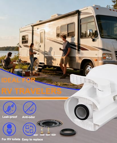 Image of RV Toilet Seal Kit Replacement for Thetford Toilet Parts - 34120 Leak Proof Waste Ball Seal and 12524 Floor Seal Kit, Fit for Aqua Magic Style Plus, Style II, Style Lite & Residence Toilets