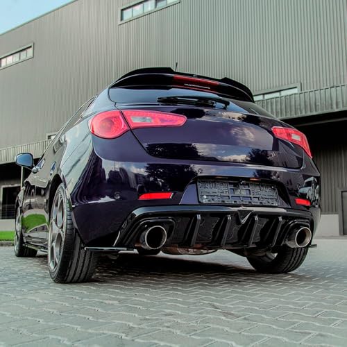 Compatibile al 100% Oneway Diffusore Posteriore compatibile con Alfa Romeo Giulietta 2010-2020 - Versione 2 - Nero lucido