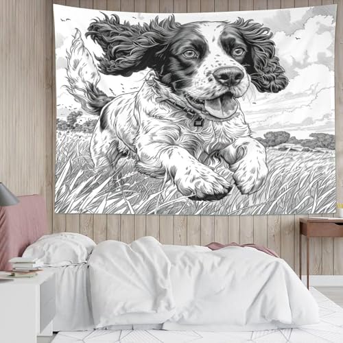 Couverture murale 3D Springer Spaniel pour masquer un mur vide de dortoir