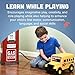 Constructive Playthings Kids Steel Vintage Gas Station Toy With Child-Size Pump and Nozzle, Simulation Toy for Ages 3+, Red