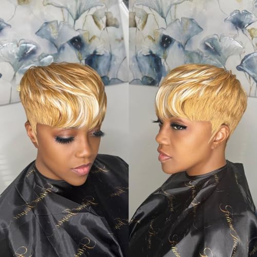 PangDongLai Chic Elegent Pixie Cut Wigs for Women Short layered