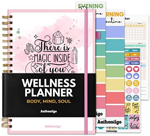 Wellness Planner - Self Care Journal with Agenda for Tracking Wei...