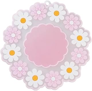 Posavasos Posavasos de Silicona con Aislamiento térmico for vajilla, 3 Unidades, Estilo Margarita, for decoración del hogar, for Escritorio, Taza de té, café para Ollas(Pink,L)