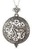 Elephant 4x Magnifier Magnifying Glass Sliding Top Magnet Pendant Necklace, 30