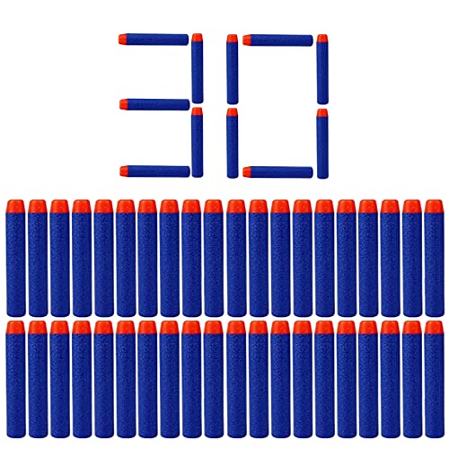 30 Balas Dardos Nerf Elite,7.2cm Munición de Espuma Azul,Nerf Pack de Repuesto para Pistola Blaster de Juguete,Accesorios Adecuado N Strike Elite Series Juguete para Niños Armas y Proyectiles