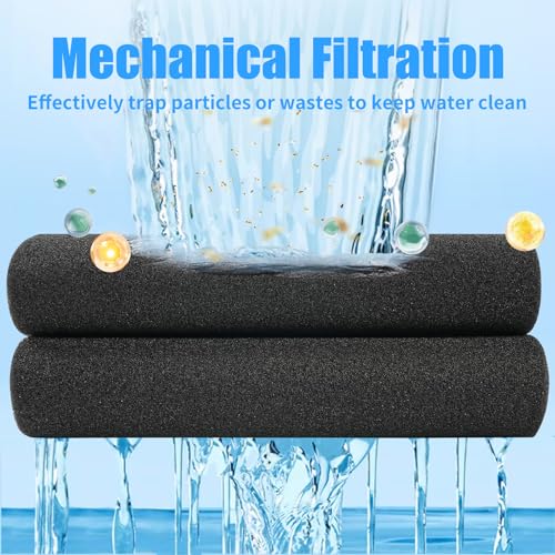 Image of AQUANEAT 2 Pack Aquarium Bio Sponge Filter Media Pad Cut-to-Size Open Cell Foam Sheet for Fish Tank Sump (20 inch x 20 inch x 0.5 inchH)