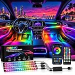 72 LED USB Interior Strip Lights, RGB-IC 4-Line Car Ambient Lighting Kit