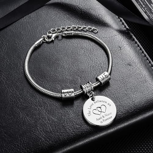 YEEQIN Aunt Gifts From Niece Bracelet Jewelry - The Love Between an Aunt and Niece Is Forever3