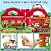 BOLZRA Farm Animals Big Red Barn Toy for 1 2 3 4 5 Years Old Toddlers, Kids Farm Figures Fence Playset with Tractor, Preschool Montessori Learning Toys, Christmas Birthday Easter Gift for Boys Girls