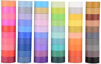 Amazon.co.jp: PBM 60巻セット 無地 マスキングテープ ミニカッター