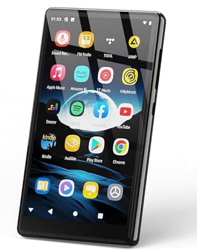 160GB MP3 Player with Bluetooth and WiFi, 5 Android Portable MP4 Player, Kids Player with Speakers, HiFi Sound, Music Player with Spotify, YouTube, Play Store, Support Up 512GB