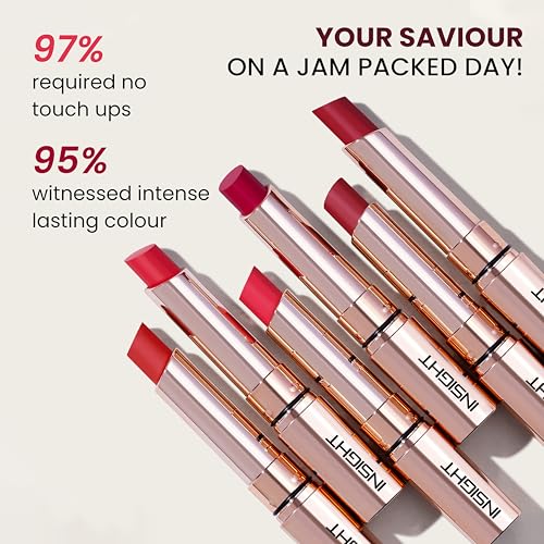 Image of INSIGHT Mousse Matte Lipstick - Raspberry Chocolate (4g) | Highly Pigmented | 12+ Hrs Long Stay | Lightweight Velvet Texture | Hydrating Formula with Ceramides & Argan Oil | Waterproof & Transferproof