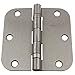 GlideRite Hardware 3558-2BB-SN-12 Ball Bearing 3.5 inch Steel Door Hinges 0.625 inch Radius Corners Satin Nickel Finish 12 Pack, 3.5",