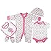 Ensemble de vêtements unisexes pour nouveau-né fille avec gilet, bavoir, chapeau, etc.