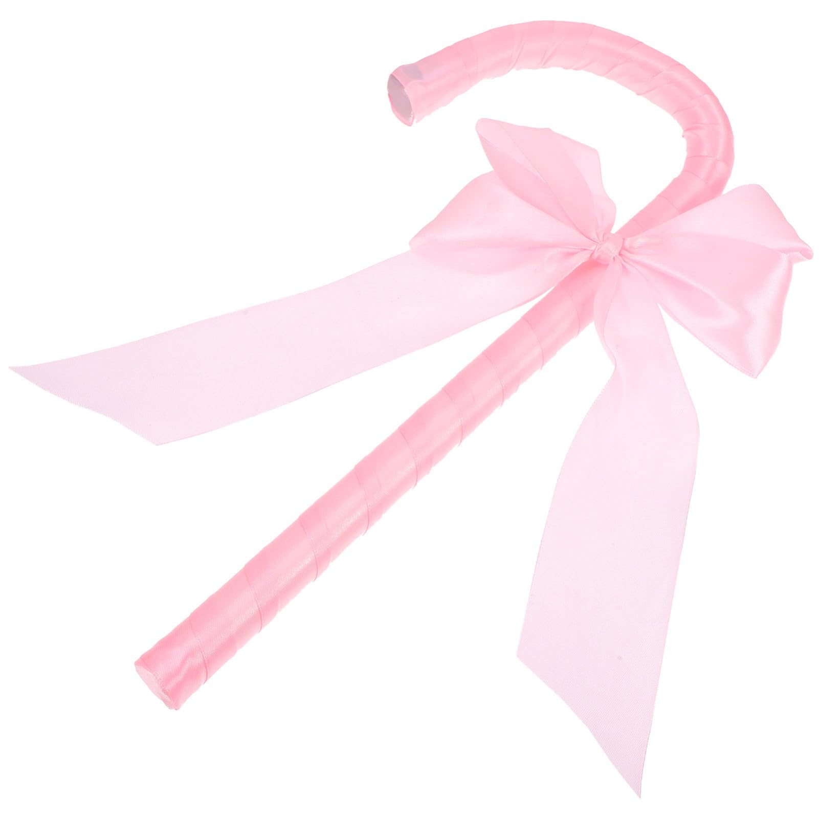 DOITOOL Cosplay Cane Prop, Halloween Walking Cane Prop Stick with Bowknot, Pink Cane Prop, Stage Performance Staff Prop, Decorative Staff Prop for Halloween Costume Dress Up Party